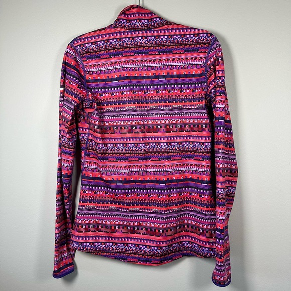 Nike Pro Dri-Fit Large Red Purple Black 1/2 Zip Long Sleeve Pullover - Picture 2 of 5
